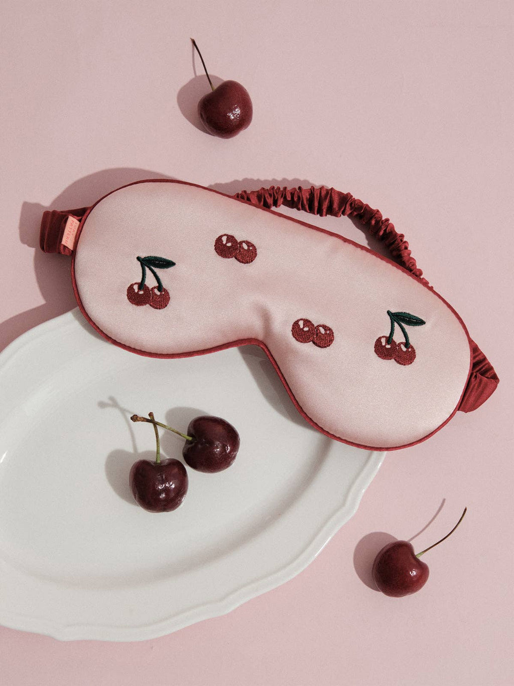 Lost Pattern NYC - "Lost Cherries" Silk Sleep Eye Mask