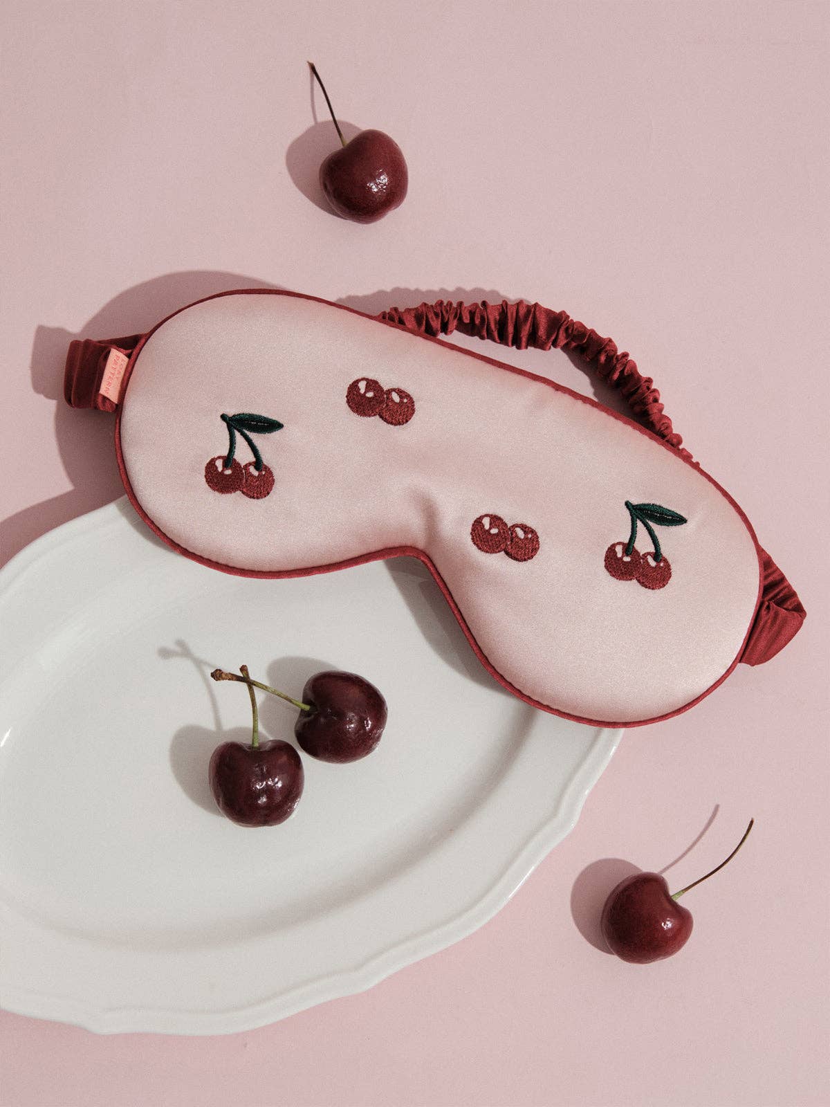 Lost Pattern NYC - "Lost Cherries" Silk Sleep Eye Mask