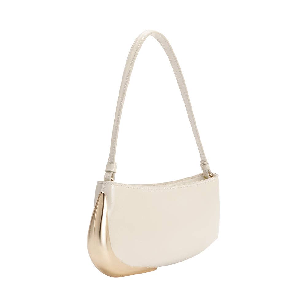 Melie Bianco - Sade Ivory Recycled Vegan Leather Shoulder Bag
