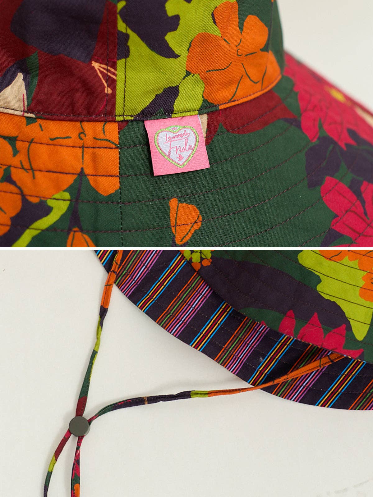 Lost Pattern NYC - FRIDA x LOST PATTERN "Frida's Garden" Cotton Reversible Sun Hat - Green