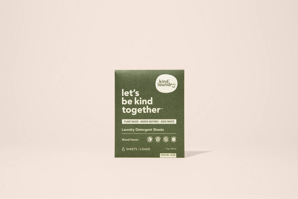Kind Laundry - Laundry Detergent Sheets Travel Pack - Wood Haven 6 Loads