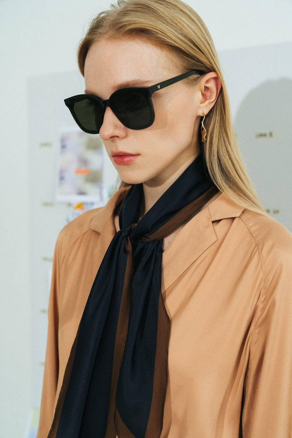 Lost Pattern NYC - "Satin" Silk Neck Scarf - Black