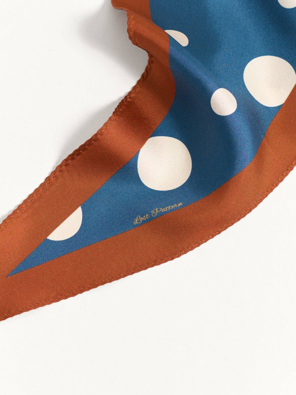 Lost Pattern NYC - "Retro Polka" Silk Diamond Neckerchief - Salted Caramel