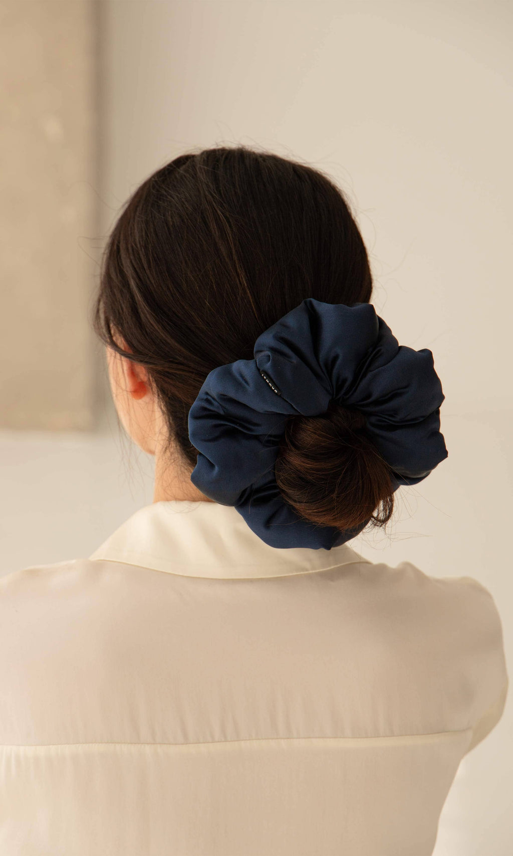 Drowsy Sleep Co. - Midnight Blue Silk Padded Scrunchie