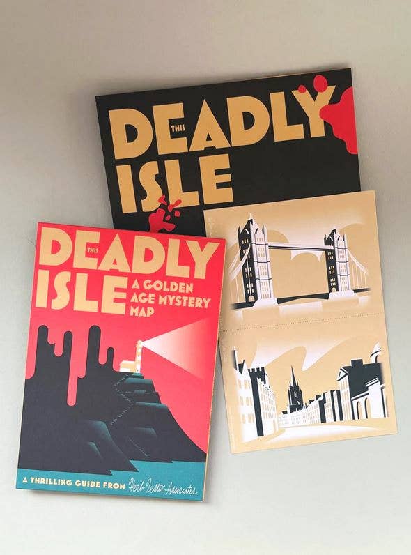 Herb Lester Associates - This Deadly Isle - England Mystery Detective Map