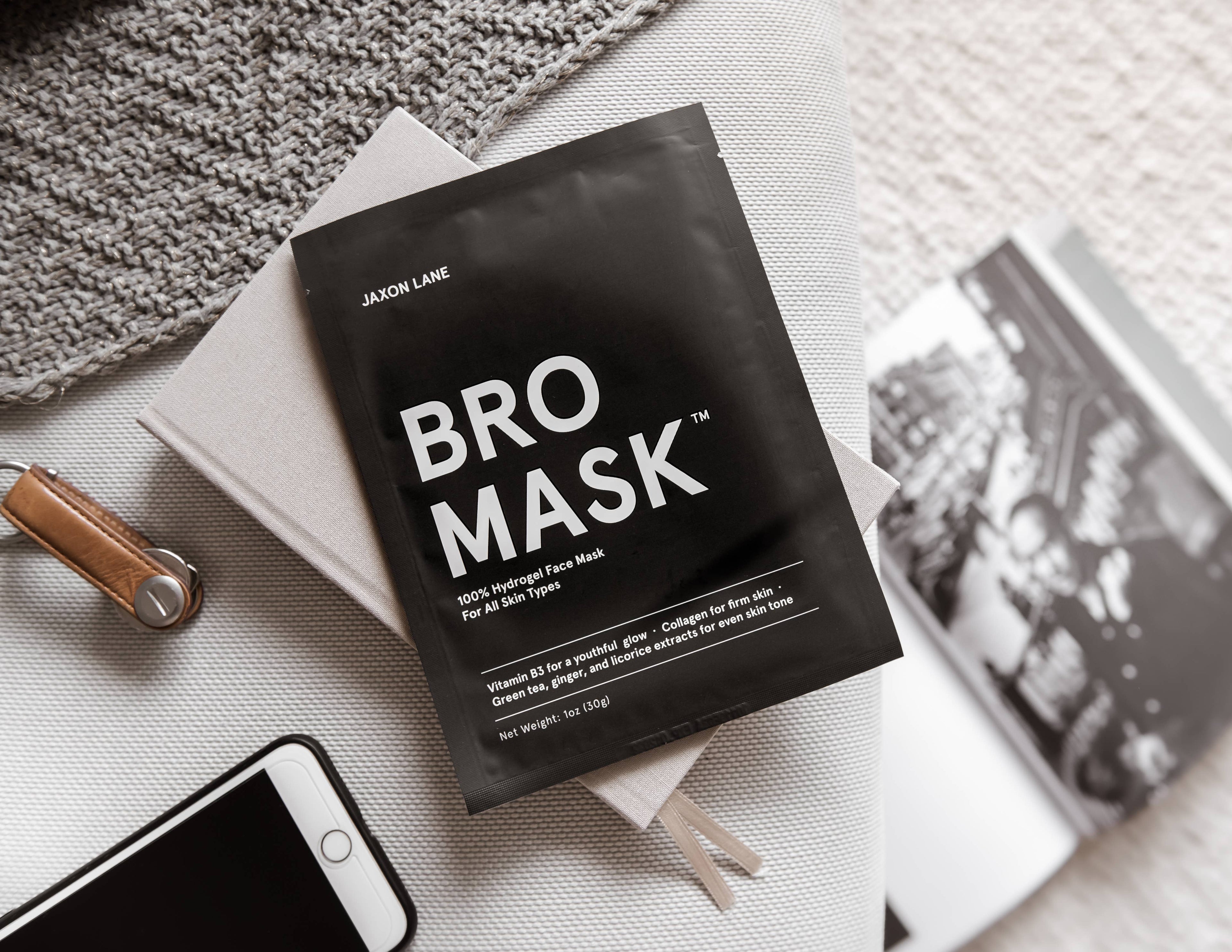 JAXON LANE - BRO MASK Hydrogel Face Mask Sheet Mask Men's Skin Care (4 Pack)
