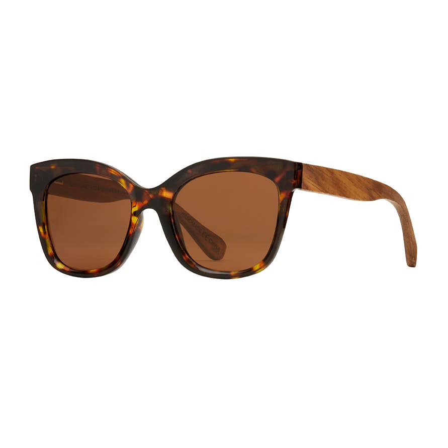 Blue Planet Eco-Eyewear - BP20941-Nora Reader For Sun - Walnut Tortoise / Walnut Wood