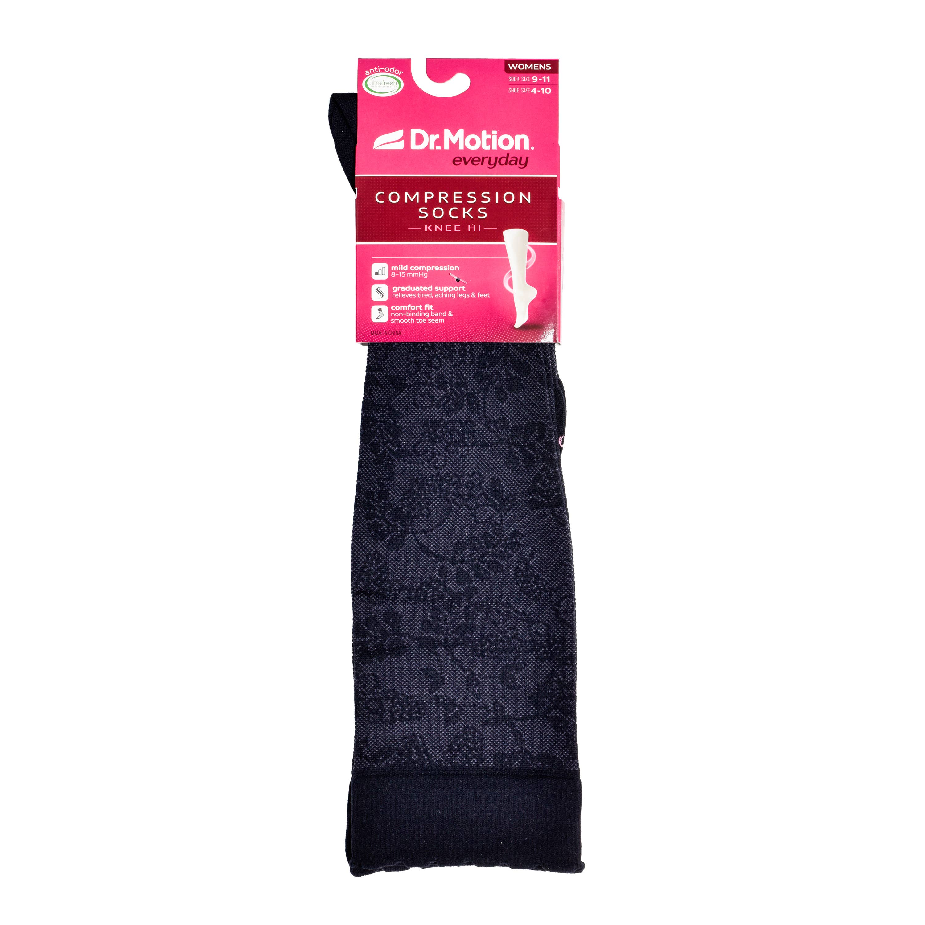 Dr. Motion - Grape Vine Texture | Knee-High Compression Socks For Women
