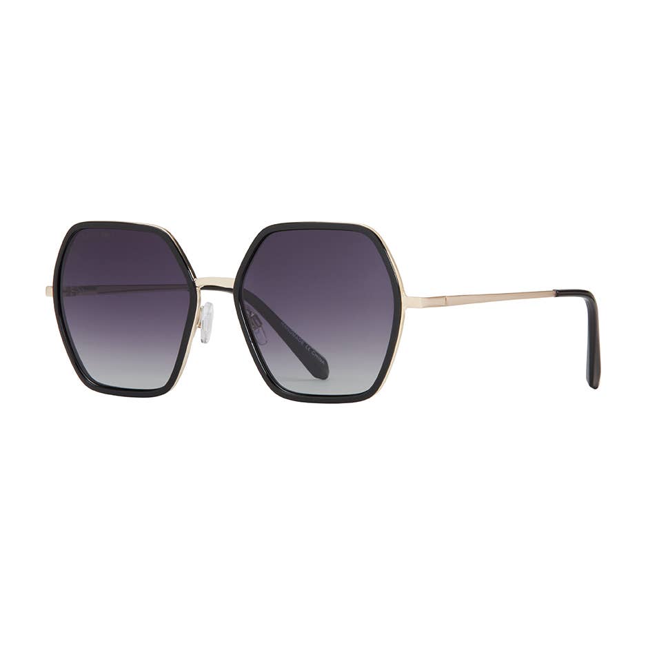 Blue Planet Eco-Eyewear - BP19676 - Addyson - Onyx / Gold / Gradient Grey Polarized