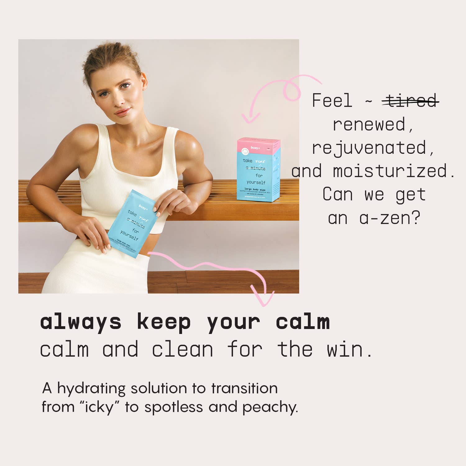 Busy Co - Calm Large Body Wipes with Ceramides & Coconut Oil