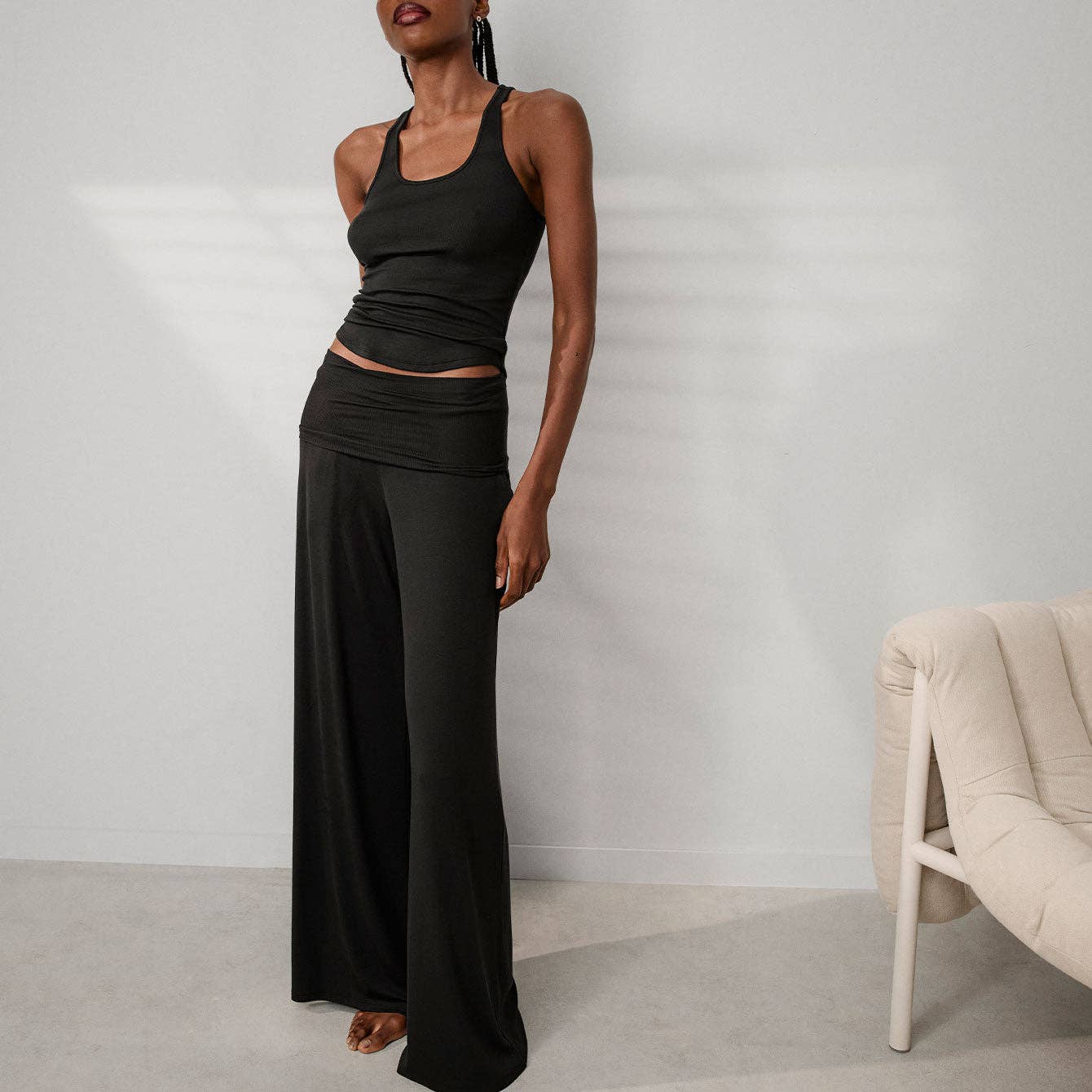 LUNYA - Soft Modal Rib Foldover Pant
