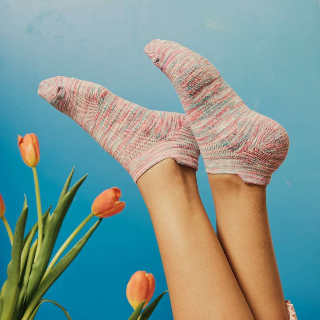 Dr. Motion - Space Dye | Ankle Compression Socks for Women: Bright Pink
