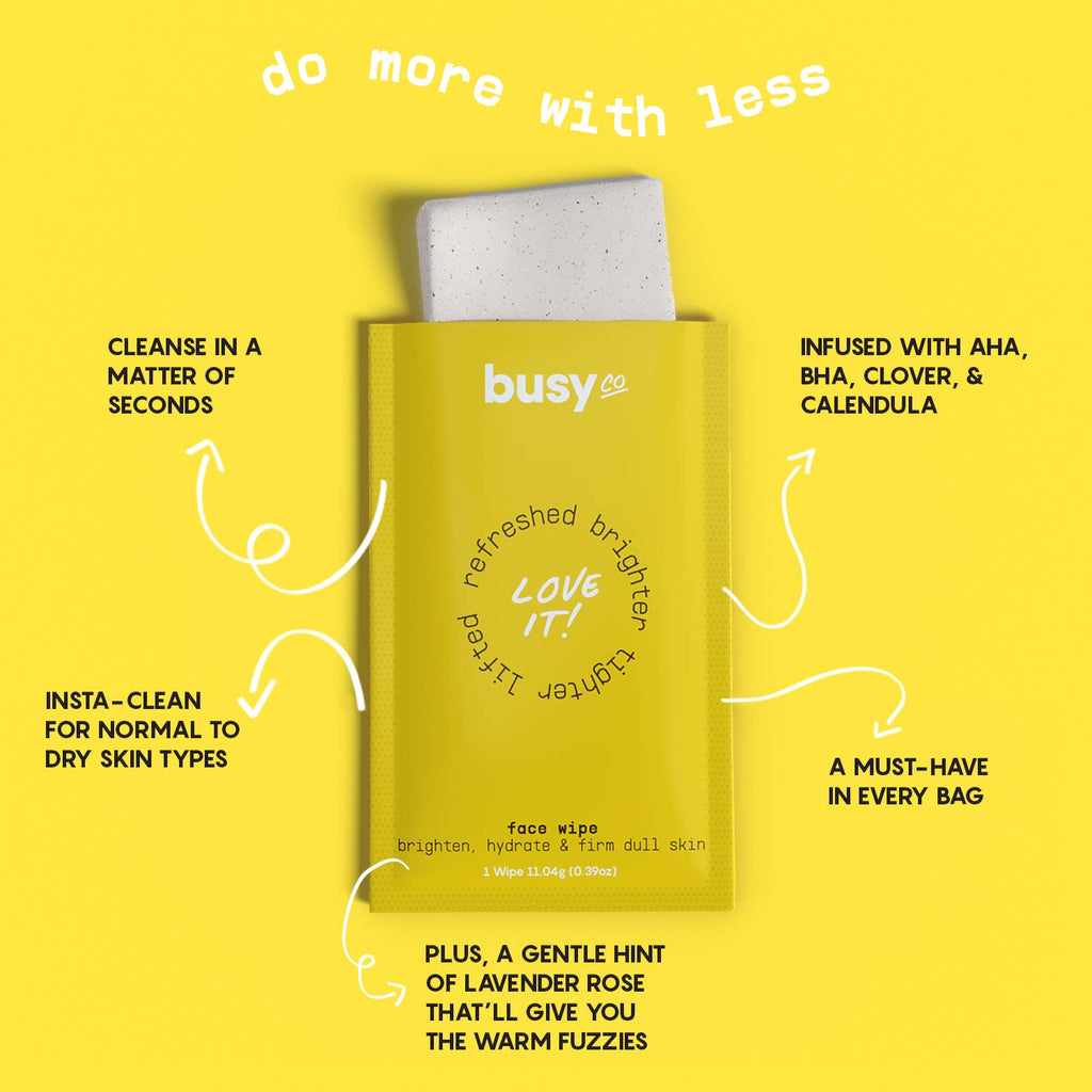Busy Co - Glow Face Wipes with Hyaluronic Acid & Vitamin C