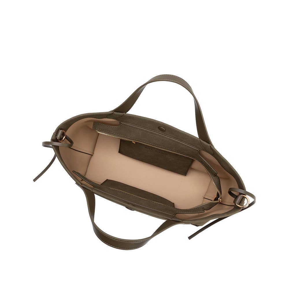 Melie Bianco - Jill Olive Suede Recycled Vegan Tote Bag
