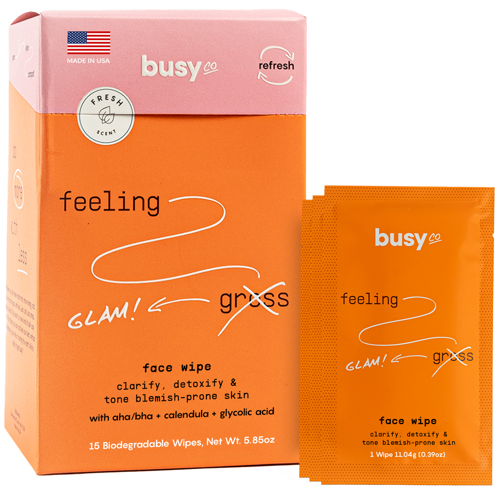 Busy Co - Refresh Face Wipes with AHA, BHA & Glycolic Acid