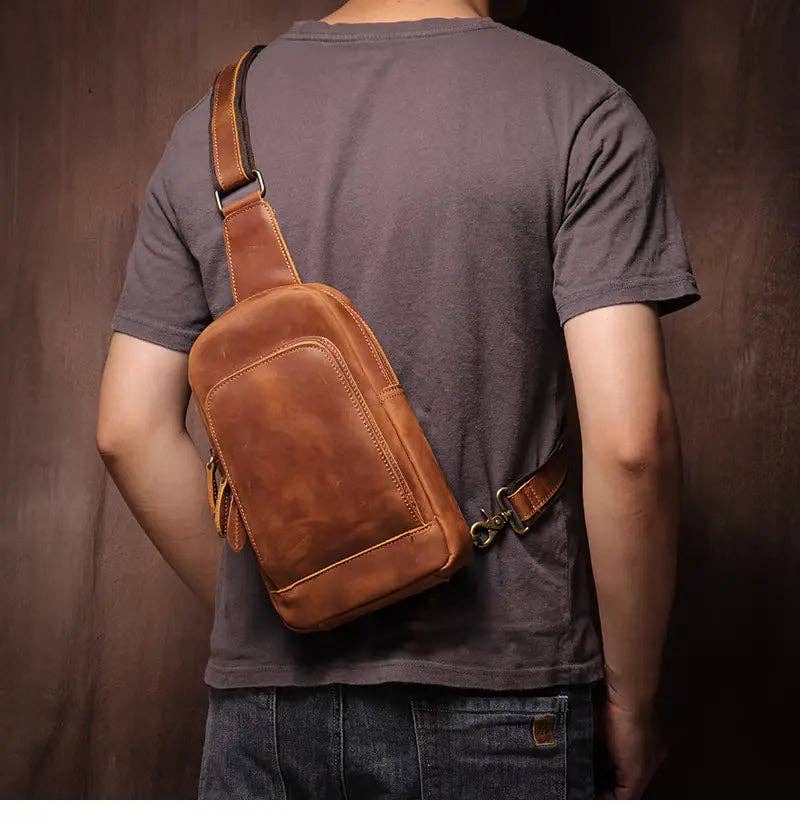Steel Horse Leather - Erling Leather Sling Bag | Crossbody Leather Pack