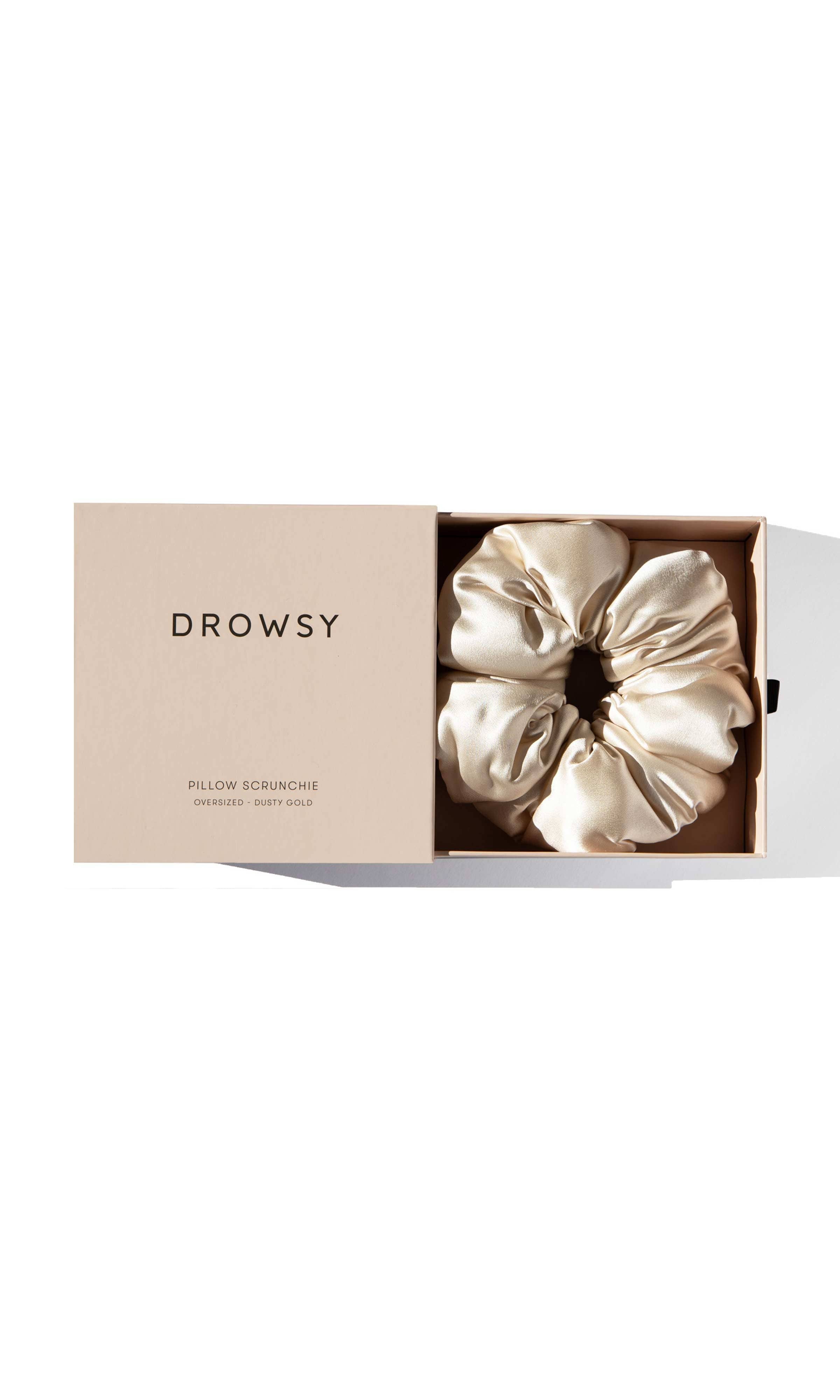 Drowsy Sleep Co. - Dusty Gold Silk Padded Scrunchie