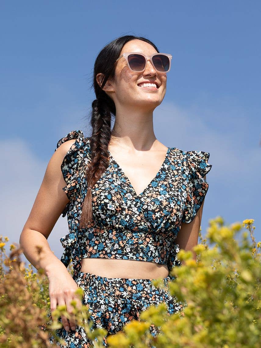 Blue Planet Eco-Eyewear - BP19605 -Everly - Crystal Brown / Gold / Gradient Brown Pol.