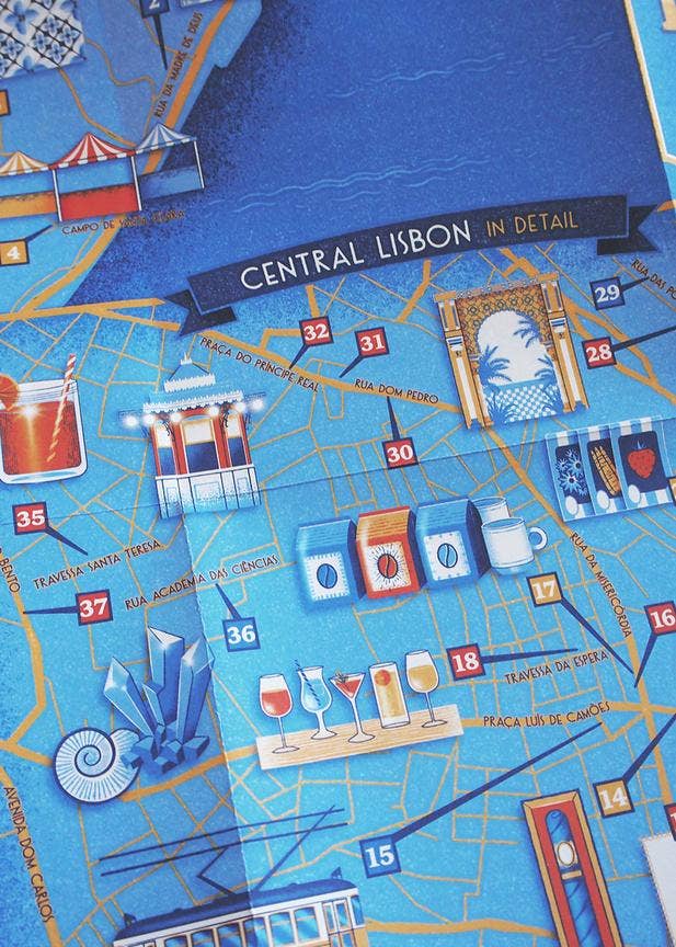 Herb Lester Associates - How To Find Old Lisbon - Art Map & Cultural Guide