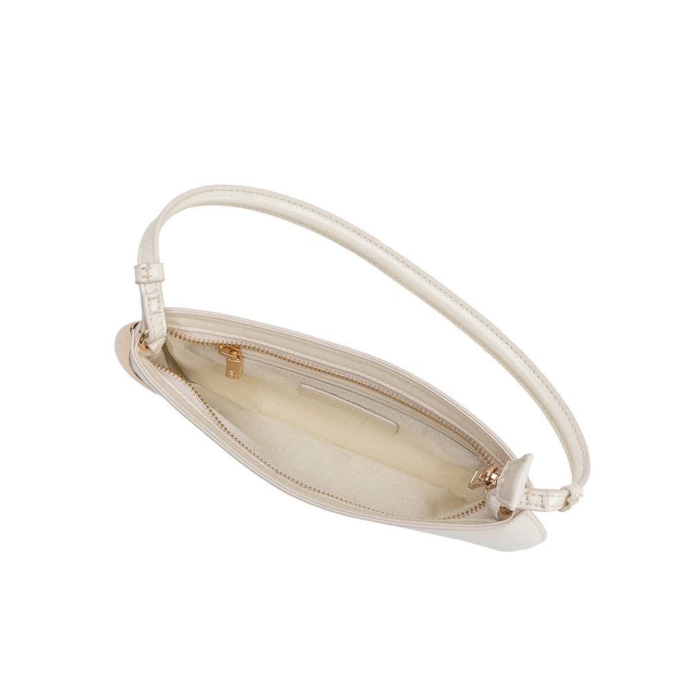 Melie Bianco - Sade Ivory Recycled Vegan Leather Shoulder Bag