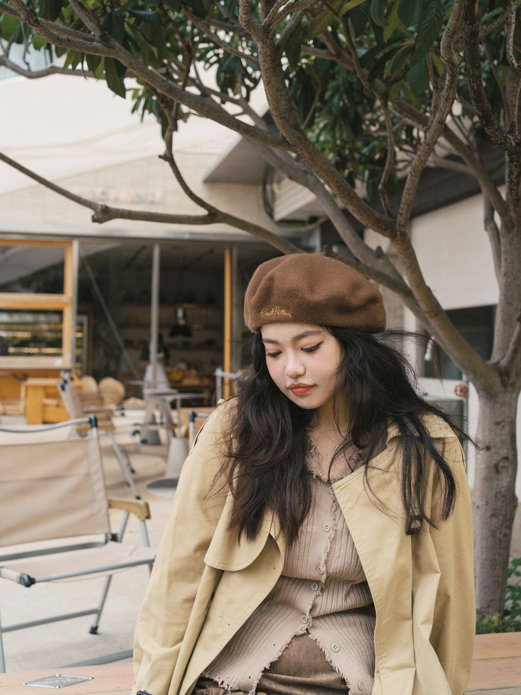 Lost Pattern NYC - "Bon Chic" Wool Beret - Chestnut