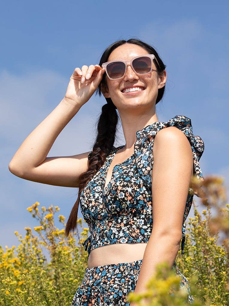 Blue Planet Eco-Eyewear - BP19605 -Everly - Crystal Brown / Gold / Gradient Brown Pol.