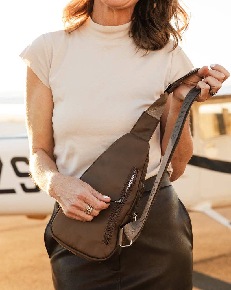 Louenhide - Boyd Nylon Sling Bag - Chocolate