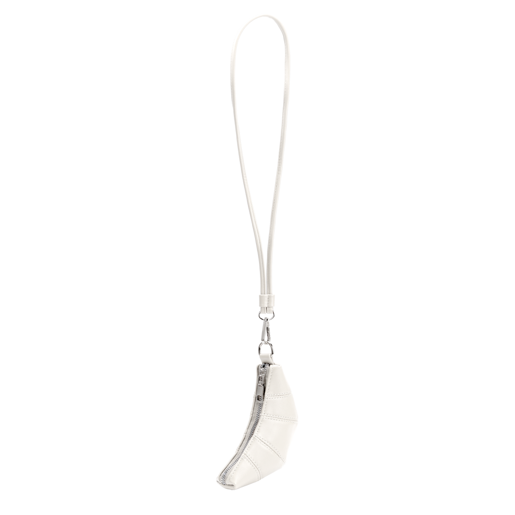 Melie Bianco - Croissant White Mini Vegan Pouch
