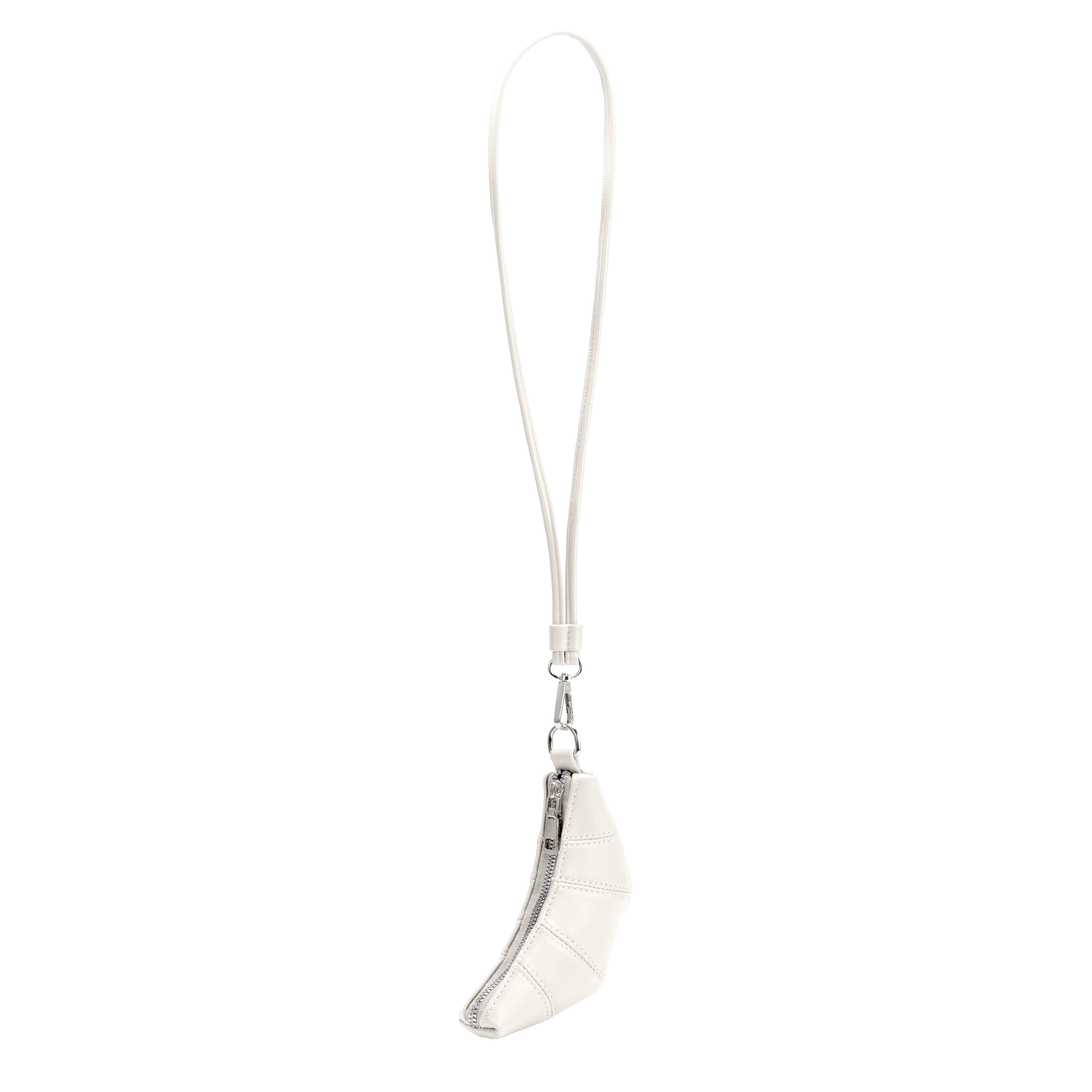 Melie Bianco - Croissant White Mini Vegan Pouch