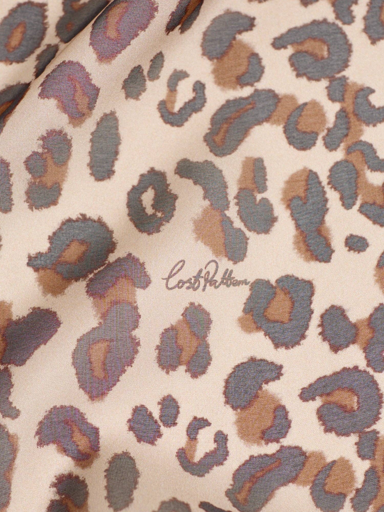 Lost Pattern NYC - "Spot Chic" Silk Chiffon Neck Scarf - Classic Leopard