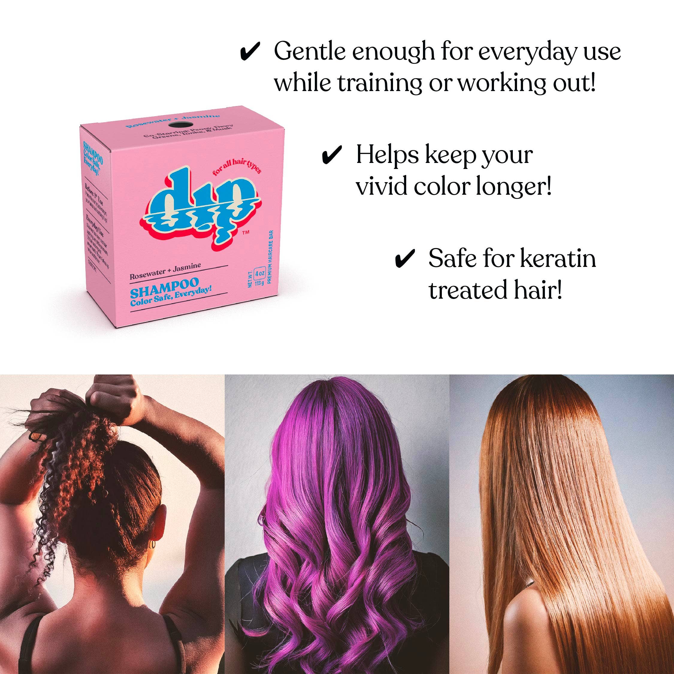 Dip - Dip Shampoo Bar: Color Safe, Everyday- Rosewater & Jasmine