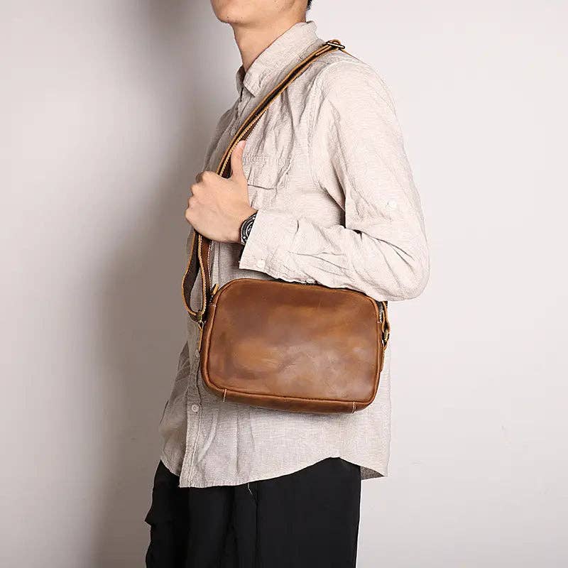 Steel Horse Leather - Soren Vintage Leather Crossbody Bag Sling | Versatile and Durable Leather Bag