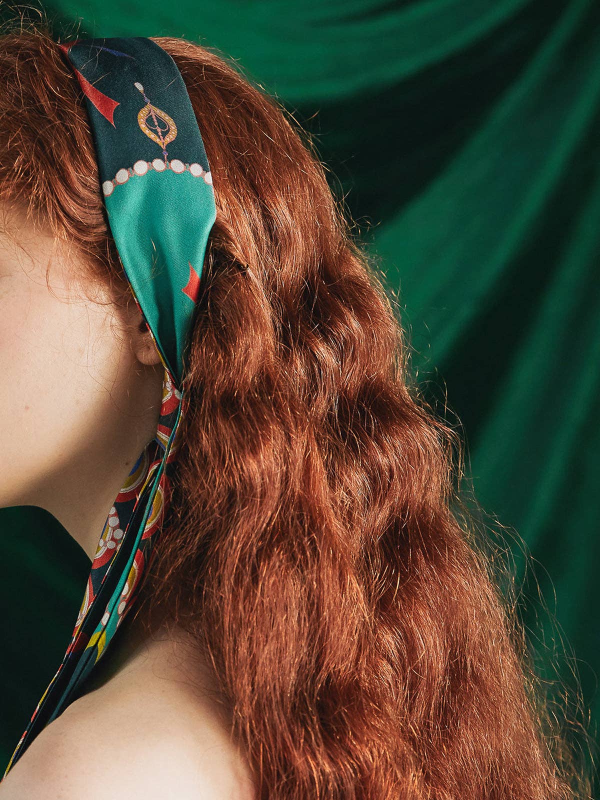 Lost Pattern NYC - "Peacock" Silk Twilly Neck Bow