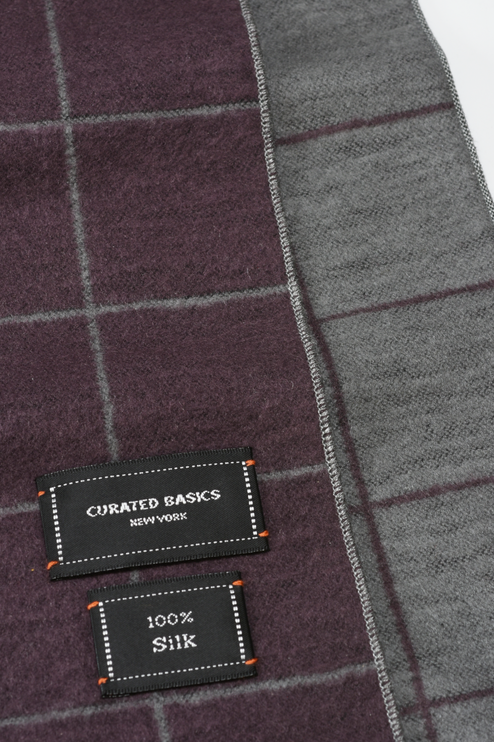 Curated Basics - Brushed Silk Window-Pane Scarf