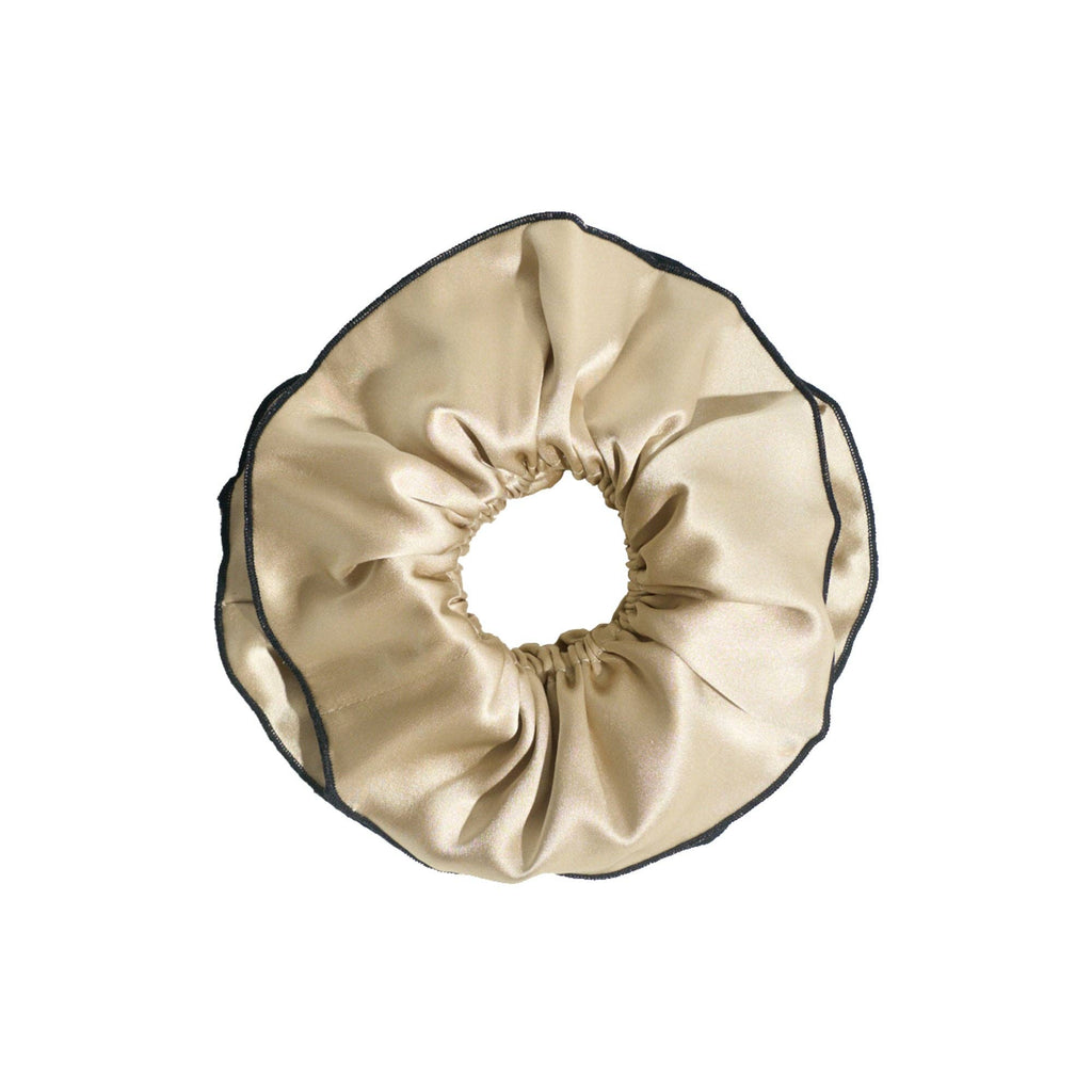 Lost Pattern NYC - "Maxi Flower" Double-Layer Oversized Silk Scrunchie - Tan