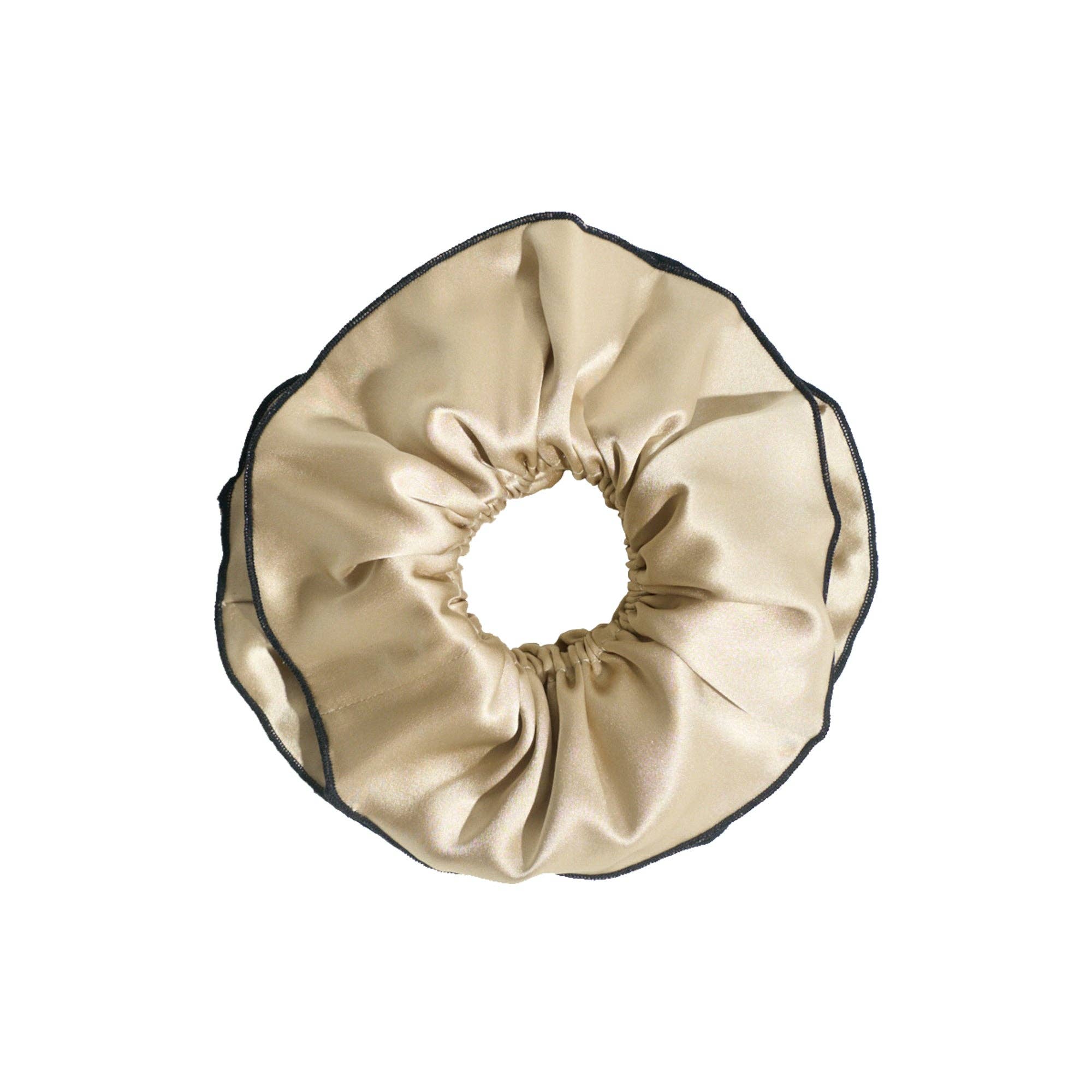 Lost Pattern NYC - "Maxi Flower" Double-Layer Oversized Silk Scrunchie - Tan