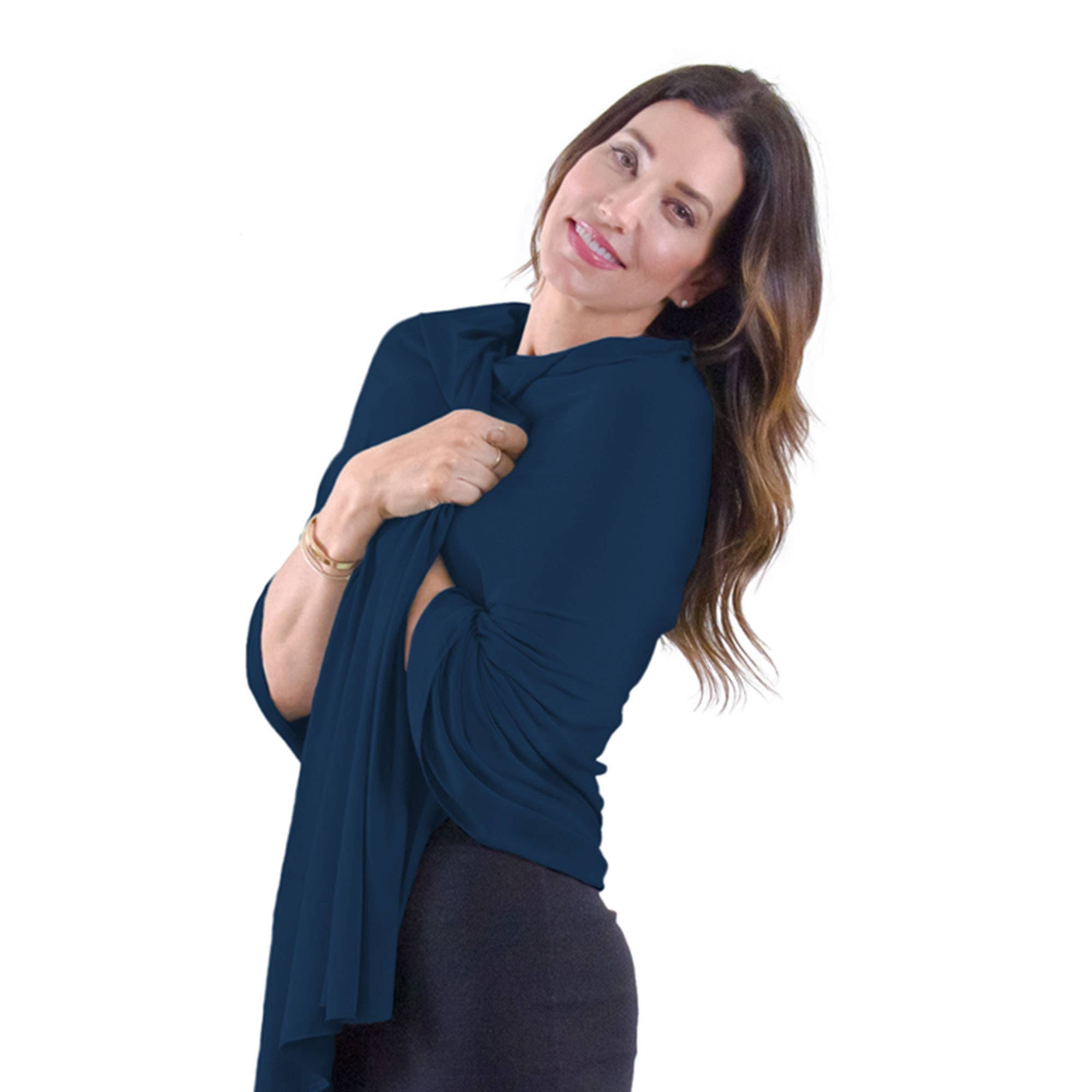 HappyLuxe - The Wayfarer Travel Wrap in Eco-Cashmere - Navy Blue