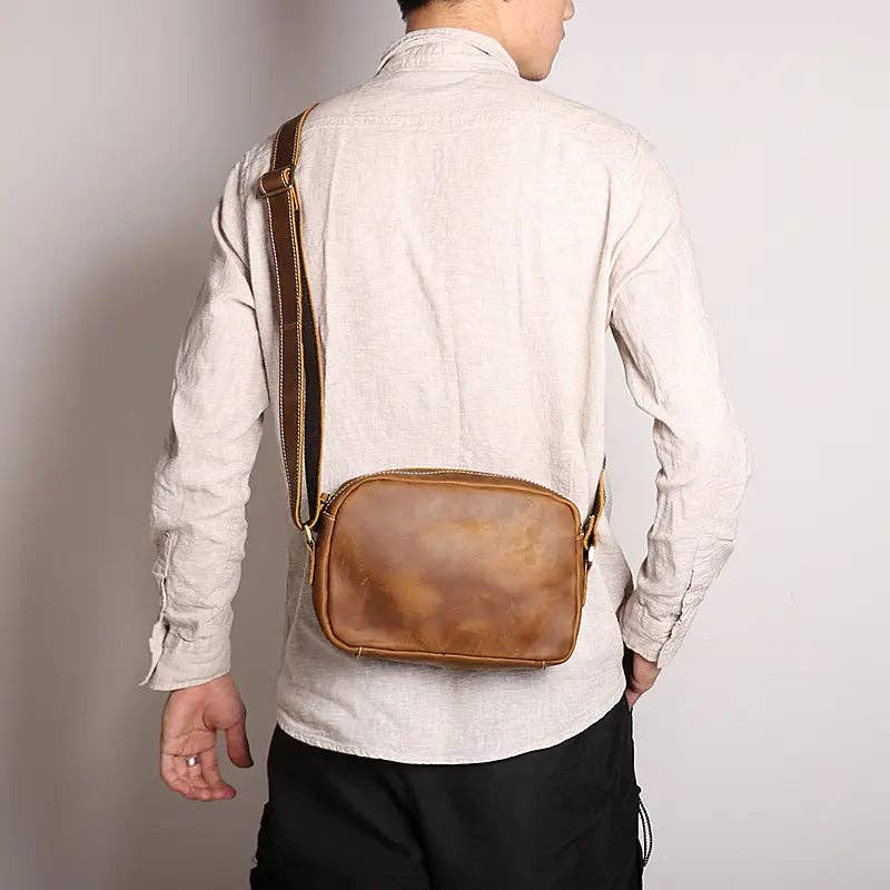 Steel Horse Leather - Soren Vintage Leather Crossbody Bag Sling | Versatile and Durable Leather Bag