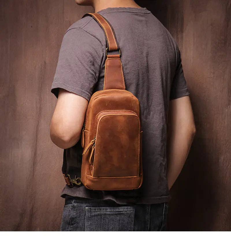 Steel Horse Leather - Erling Leather Sling Bag | Crossbody Leather Pack