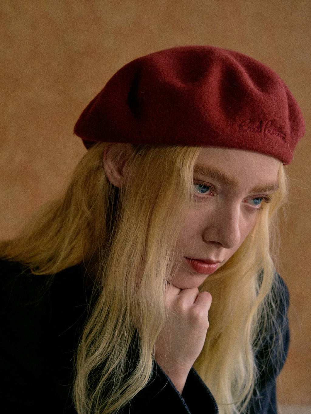 Lost Pattern NYC - "Bon Chic" Wool Beret- Bordeaux Red