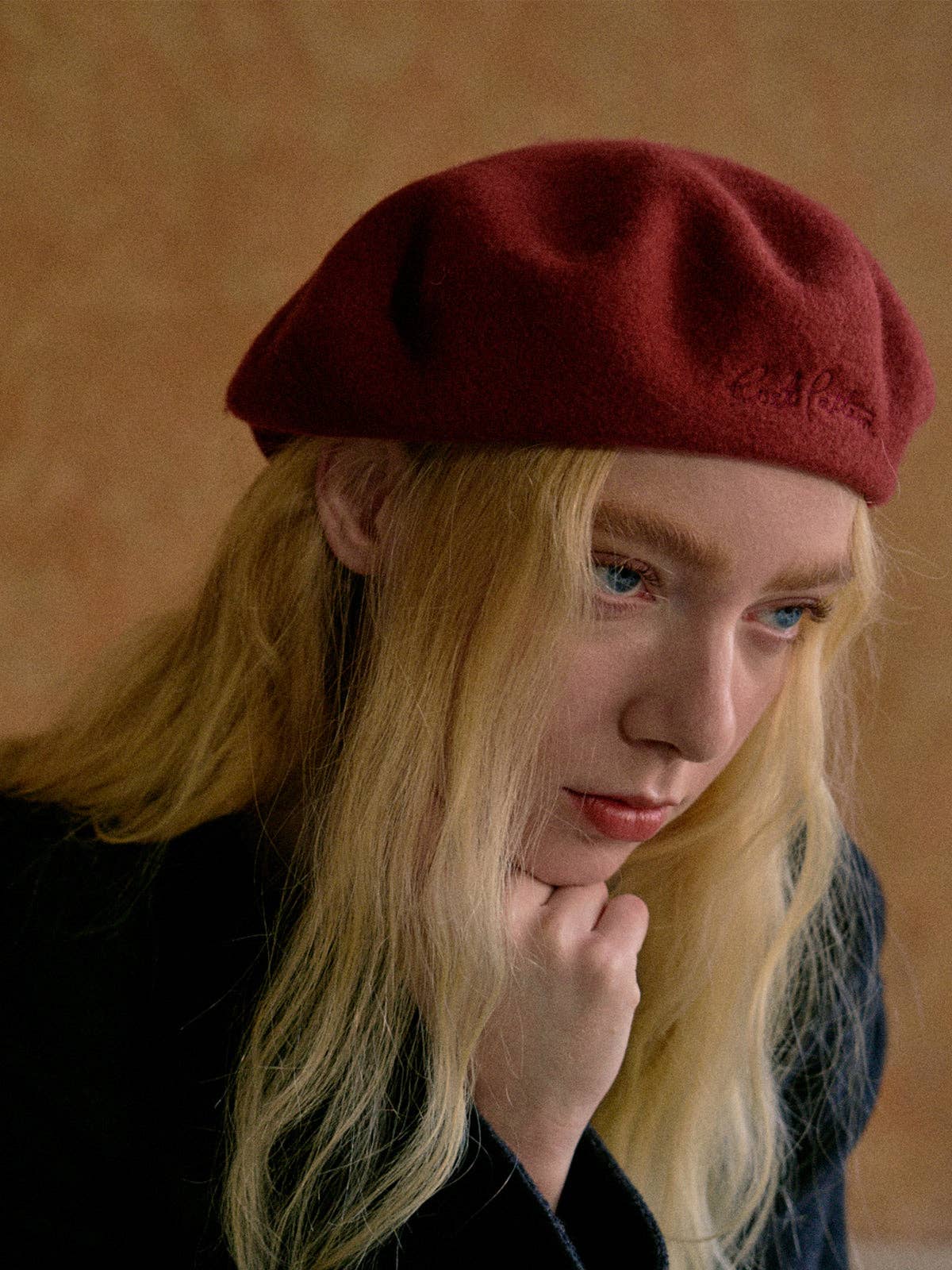 Lost Pattern NYC - "Bon Chic" Wool Beret- Bordeaux Red