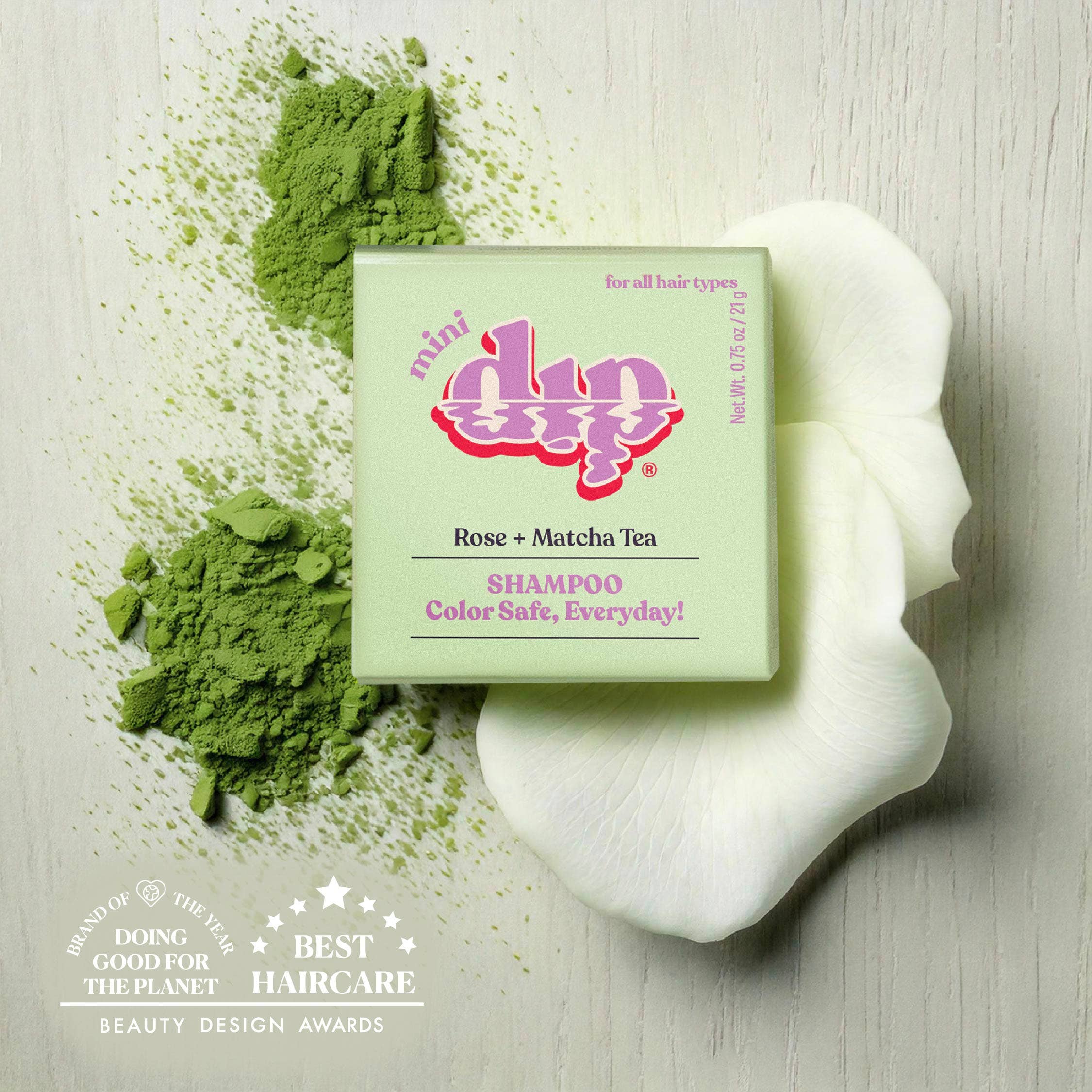 Dip - Mini Dip Shampoo Bar: Color Safe, Everyday - Rose & Matcha Tea