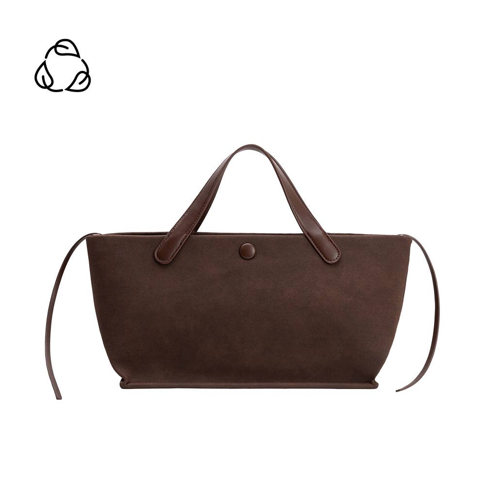 Melie Bianco - Jill Chocolate Suede Recycled Vegan Tote Bag