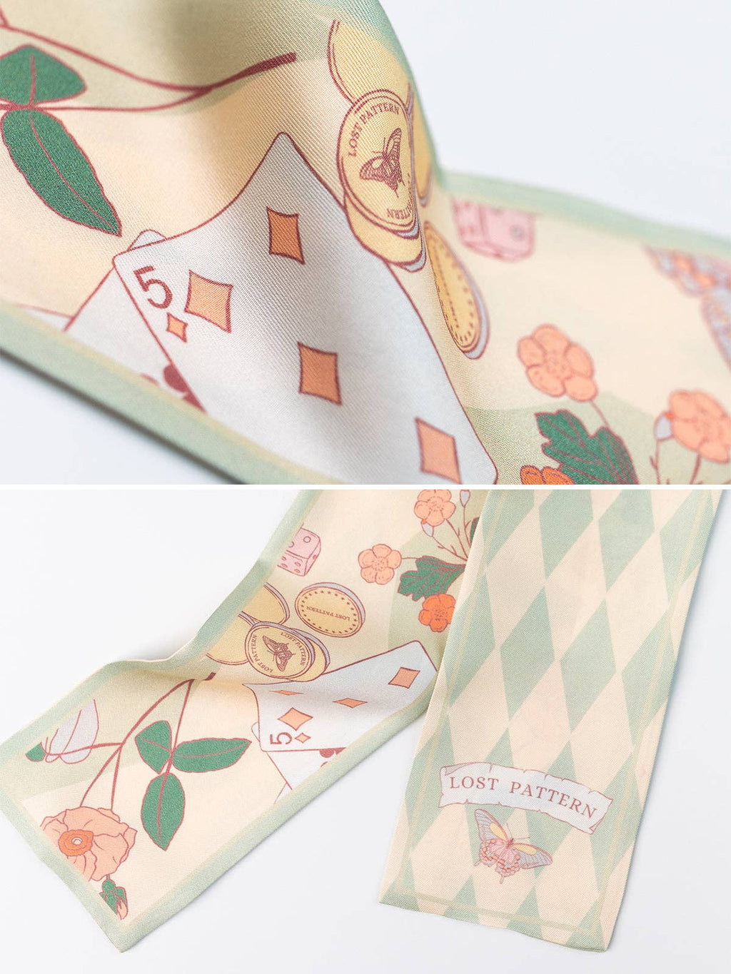 Lost Pattern NYC - "Wonderland" Silk Twill Neck Bow - Pastel Green