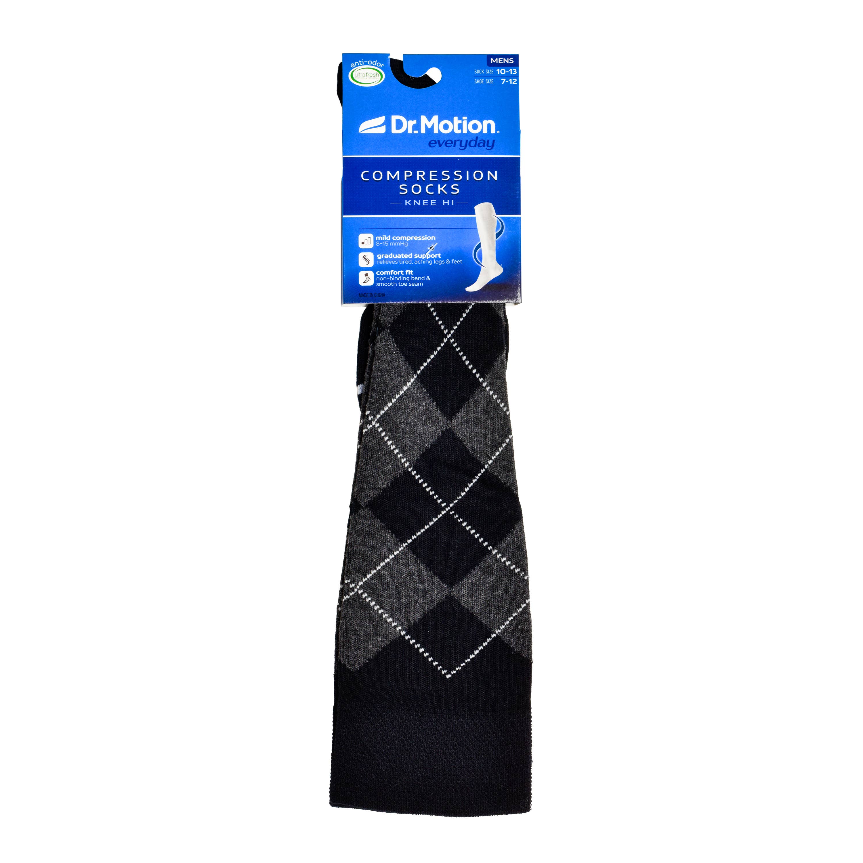 Dr. Motion - Classic Argyle | Knee-High Compression Socks For Men