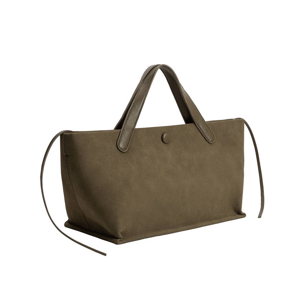 Melie Bianco - Jill Olive Suede Recycled Vegan Tote Bag