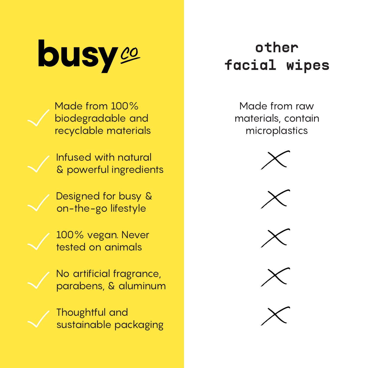 Busy Co - Glow Face Wipes with Hyaluronic Acid & Vitamin C
