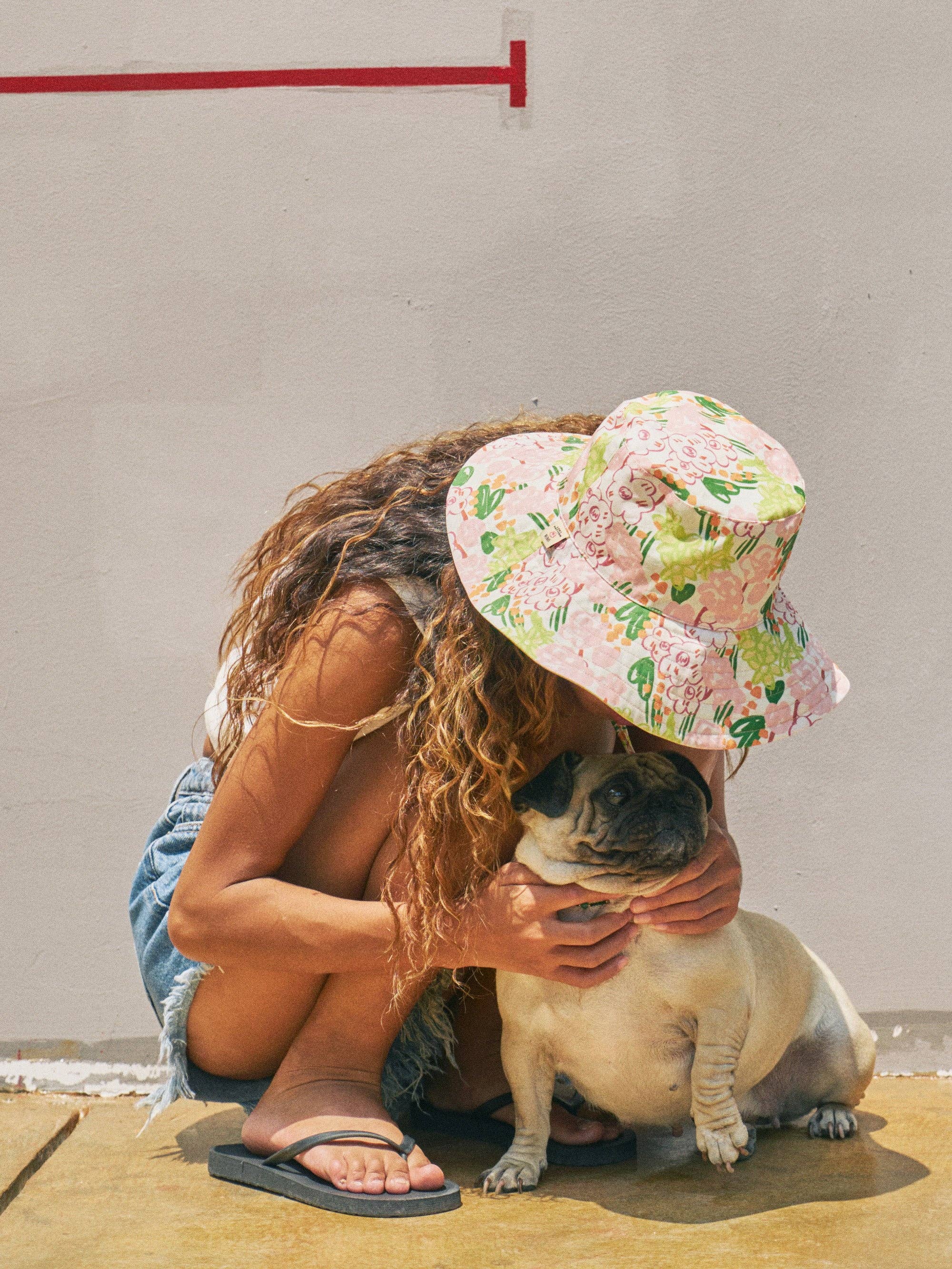 Lost Pattern NYC - "Le Jardin" Reversible Sun Hat - Green