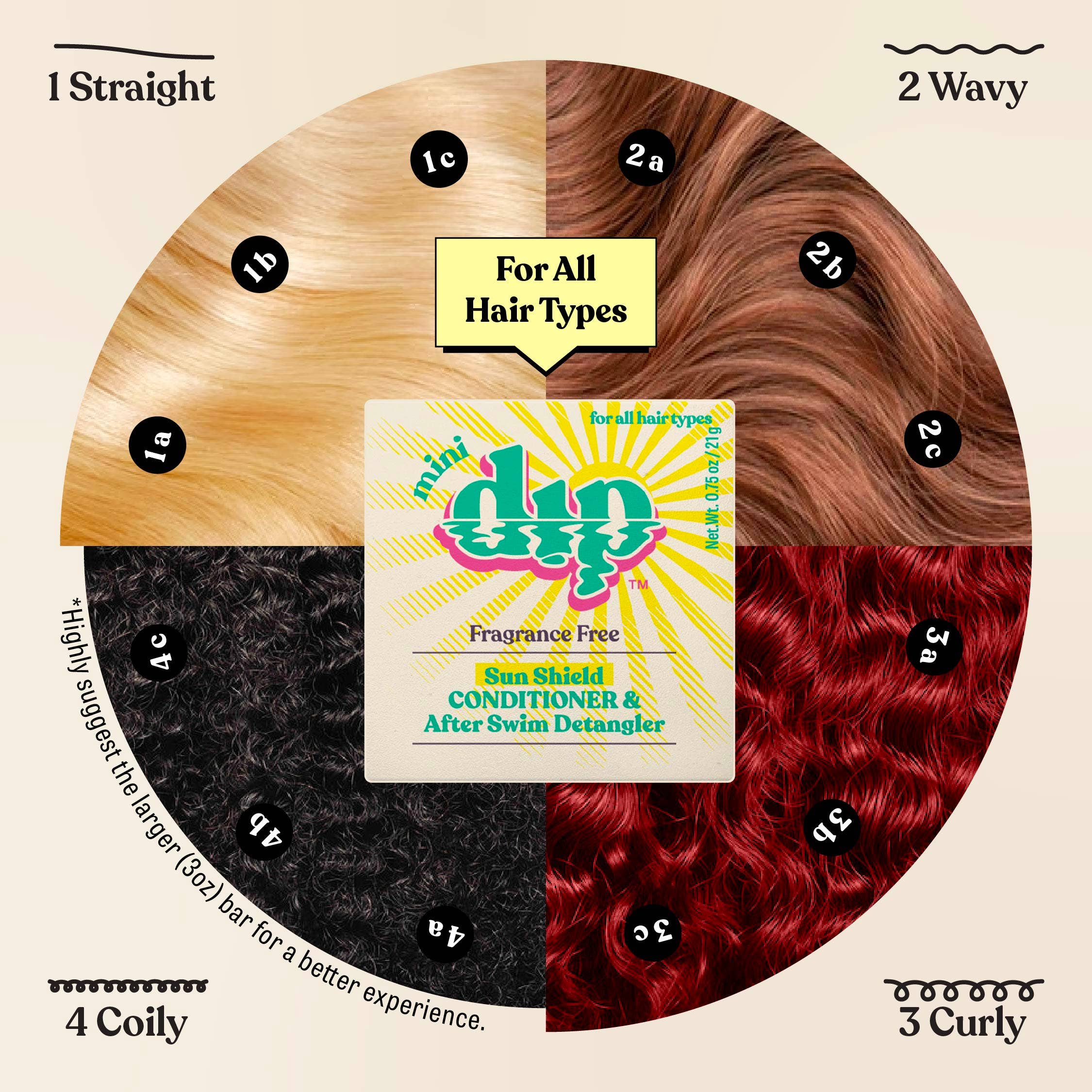 Dip - Mini Dip Sun Shield: Conditioner Bar & After Swim Detangler Fragrance Free