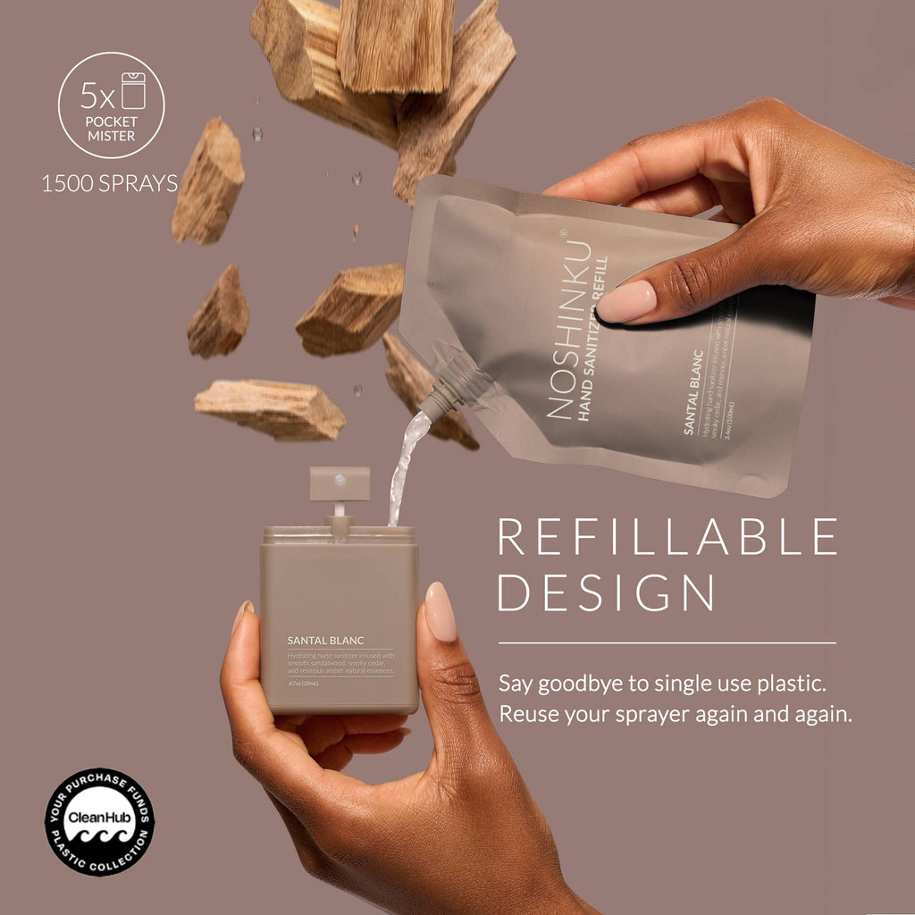 Noshinku - Santal Blanc Hydrating Hand Sanitizer Spray Refill Pouch